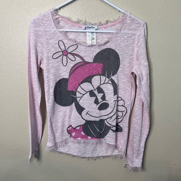 Disney Parks Minnie Mouse Long Sleeve Sheer Shirt Size XS - Picture 1 of 4